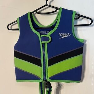 Speedo Kids Swim Vest - Navy and Lime